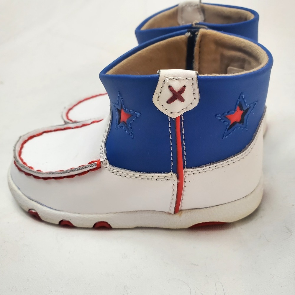 Twisted X Infant's Driving Moccasins Shoes ◇ Red, White & Blue ◇ Size 6 Months